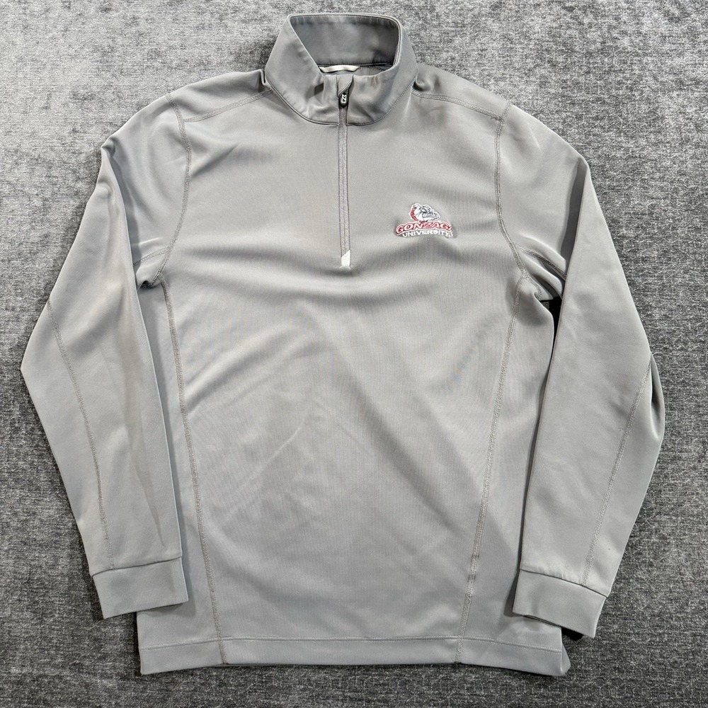 Cutter‎ & Buck Pullover Men's Small Gray CB DryTec 50+ UPF Quarter Zip Gonzaga